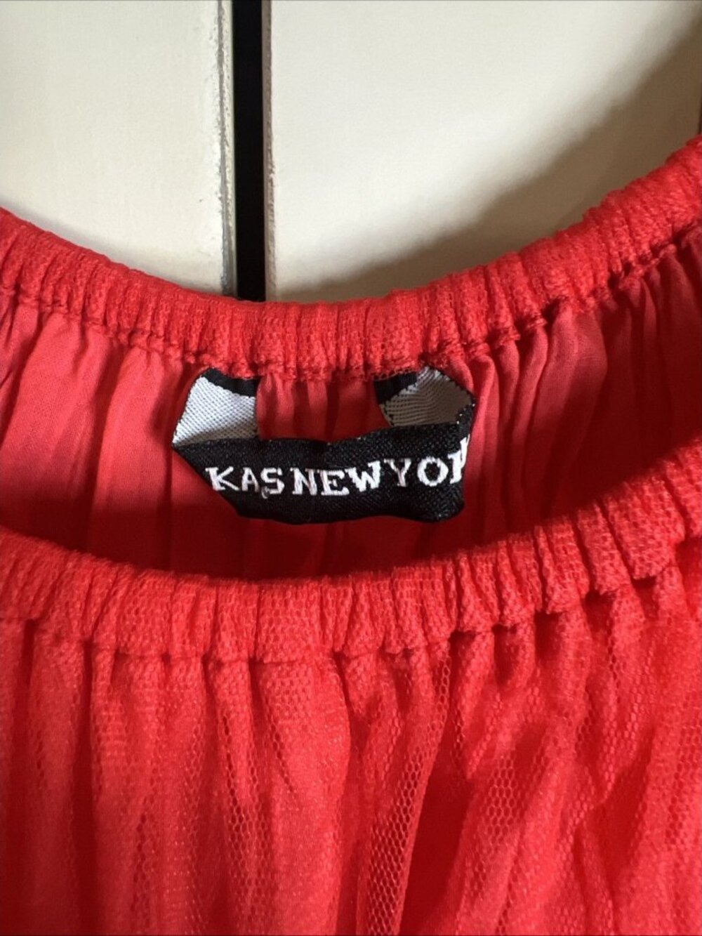 KAS NEW YORK Women's Size M Red Embroidered Floral Bohemian Style Top Blouse - Picture 3 of 10